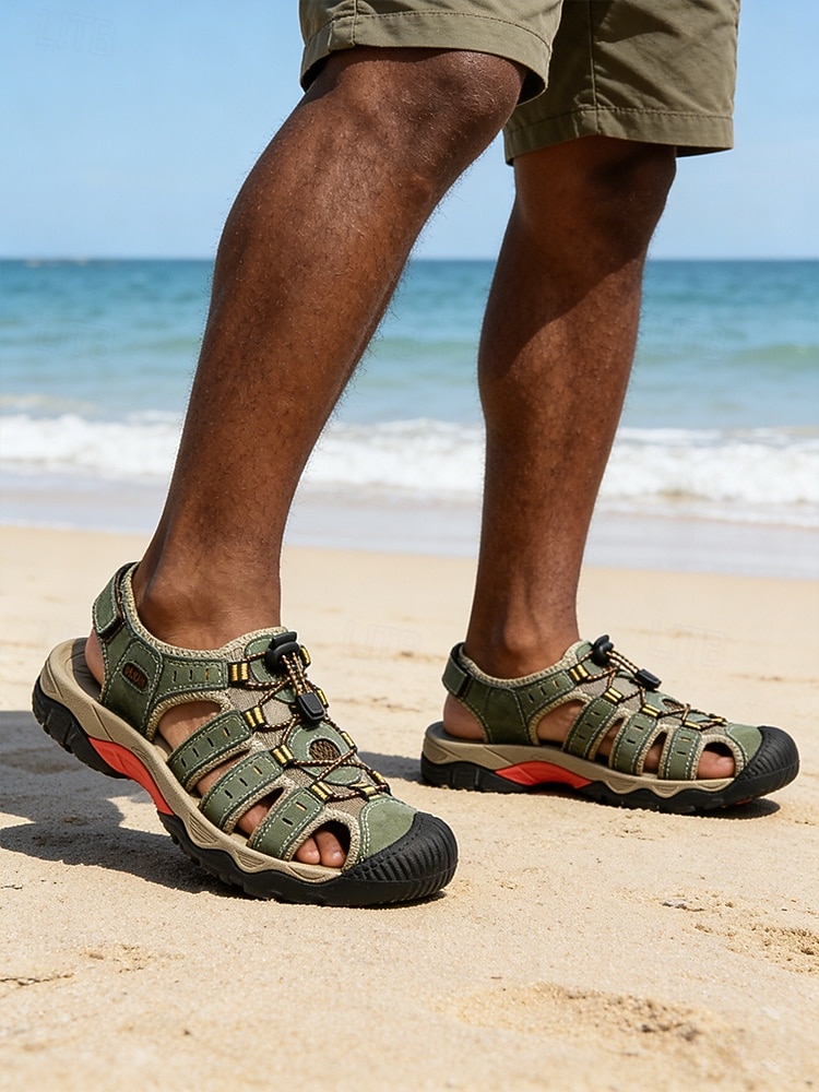 sandali da spiaggia da uomo, cinturini regolabili, materiale ad asciugatura rapida, ideali per attività in spiaggia, resort e acquatiche del 2026 a $42.99 –P2