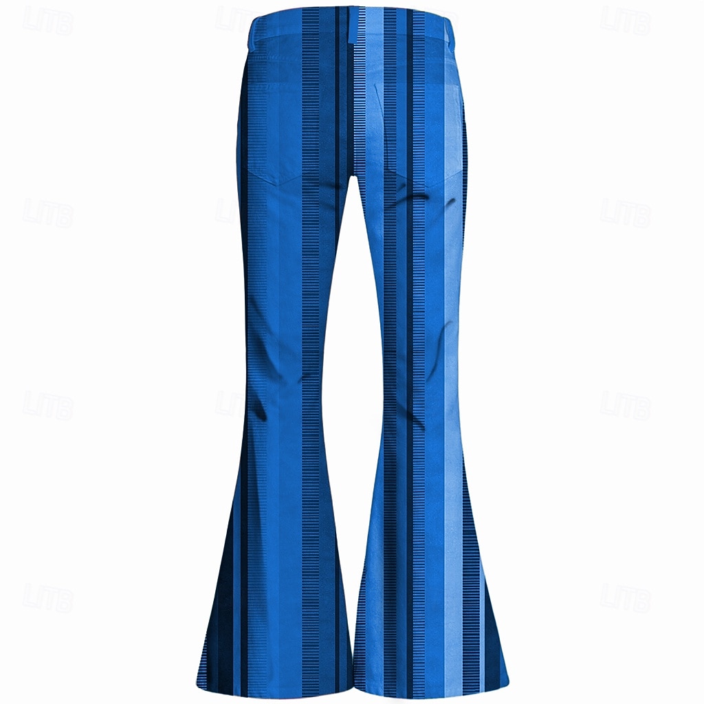 Retro vintage Boho Jaren '70 Broeken Bell Bottom broek Hippie Schijf Hoge taille Gestreept Kostuum Voor heren Halloween Carnaval muziekfestival Retro themafeest Volwassenen Broeken 2026 - $35.99 –P2