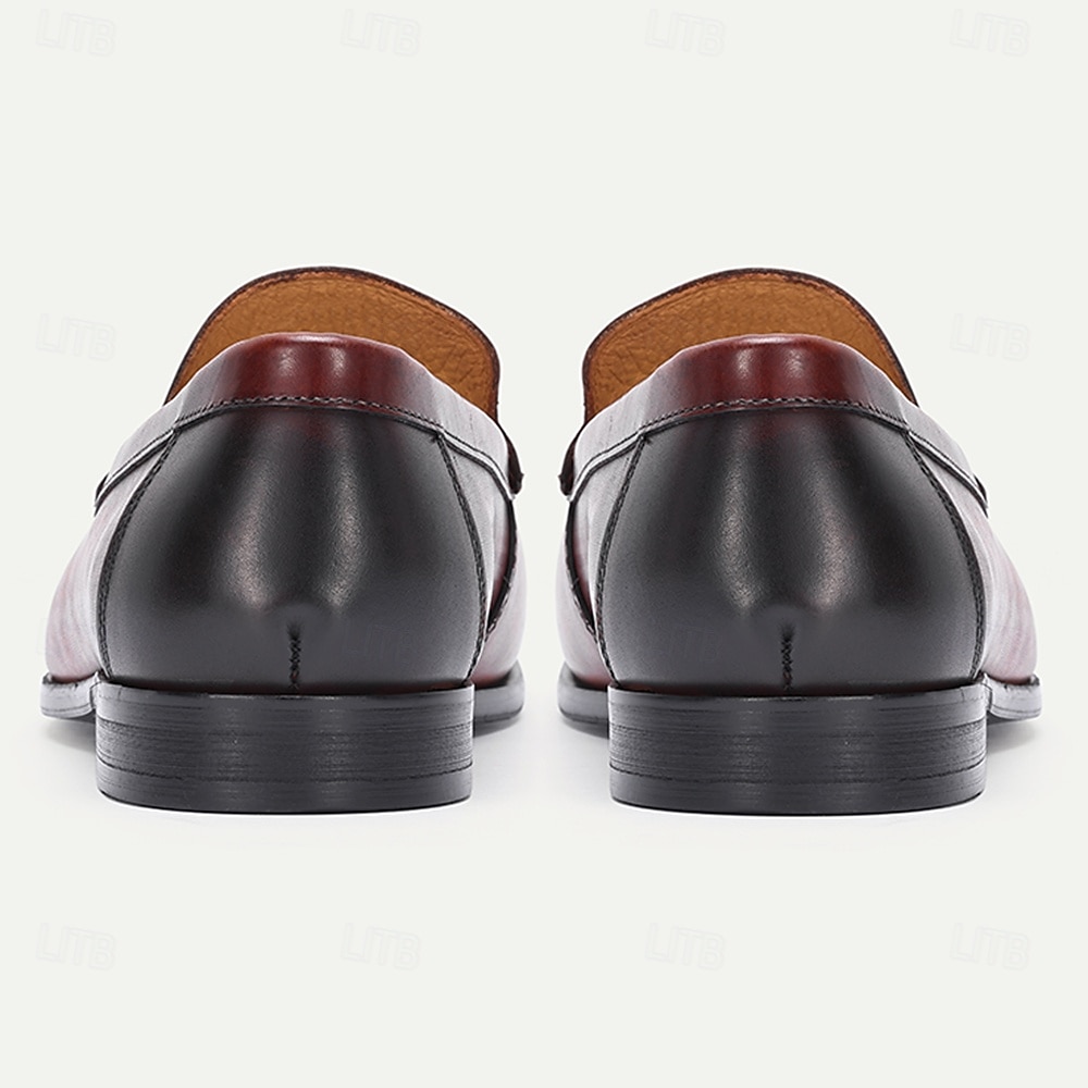 mocassini casual da uomo in pelle pregiata, elegante finitura marrone con cinturino, perfetti per eventi diurni e abbigliamento da resort del 2026 a $84.99 –P5