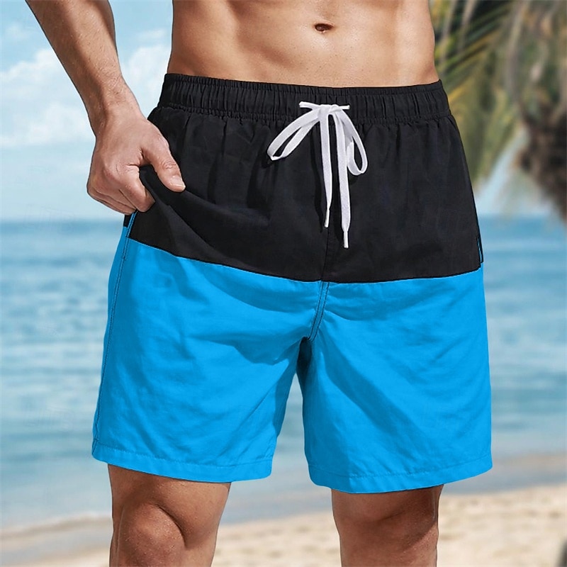 Men's Swim Trunks Boxer Swim Shorts Shorts Color Block Plain Comfort Breathable Above Knee Casual Beach Swimming Vacation Fashion Navy Blue Red Micro-elastic 2026 - $22.99 –P1