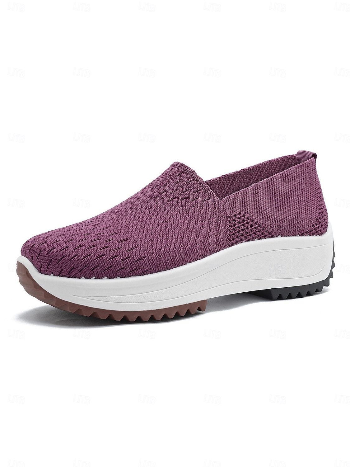 Women's Purple Breathable Knit Slip-On Sneakers - Lightweight Walking Shoes for Daily Walking, Travel, Work, Shopping, Fitness & Everyday Wear 2026 - $26.99 –P2