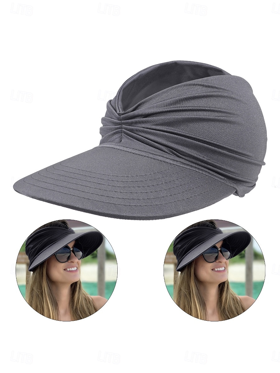 Damen Hut Sonnenhut Sonnenschutz Winddicht Täglich Outdoor Strand Einfarbig 2026 - $6.99 –P15