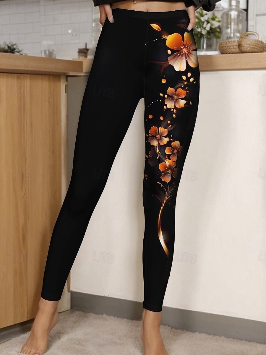Femmes Pantalons Leggings Leggings confortables Streetwear Occasionnel Longueur complète Taille haute Papillon Taille Élastique Imprimé Respirabilité Confortable Élastique Vacances Rue Tenue de 2026 ? $19.99 –P3