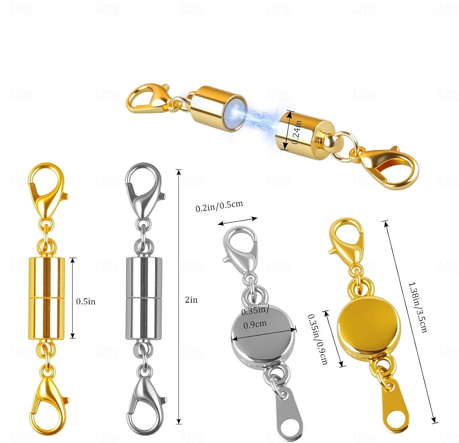 Confezione da 12 fermagli e chiusure magnetiche per collane. Estensore per collane con magnete potente. Chiusura magnetica per collane per la creazione di bracciali e collane di gioielli. Placcatura del 2026 a $19.99 –P1