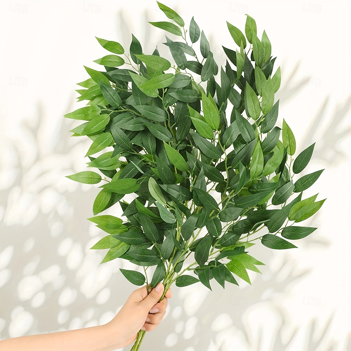 5 ks umělých stonků listů eukalyptu, svatební imitace jujube &banyánové listy, zeleň, větve, umělé rostliny ve stylu jarního lesa do bytové dekorace vázy 2026 - $20.99 –P2