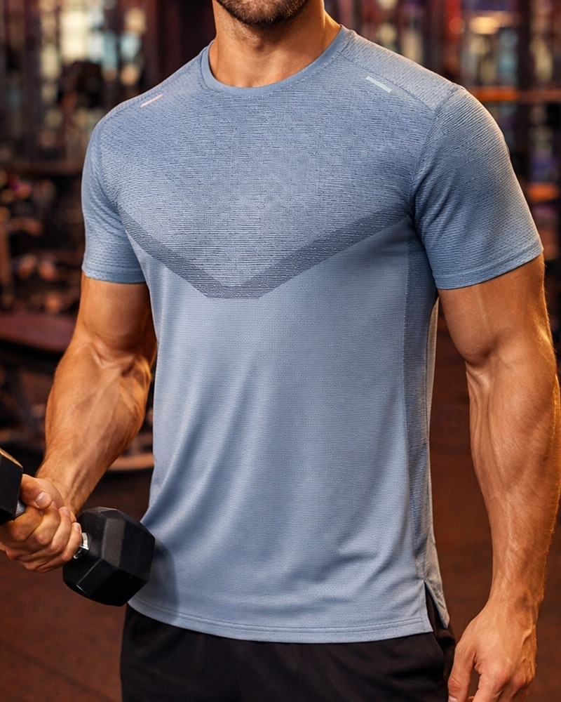 בגדי ריקוד גברים קולור בלוק טישרט לריצה חולצת דחיסה חולצה אתלטית צמרת ספורט קיץ פס מחזיר אור שרוולים קצרים ייבוש מהיר פתילת לחות נושם כושר אמון הליכה ג'וגינג פול שחור תלתן בגדי ספורט לבוש אקטיבי 2026 - $21.99 –P6