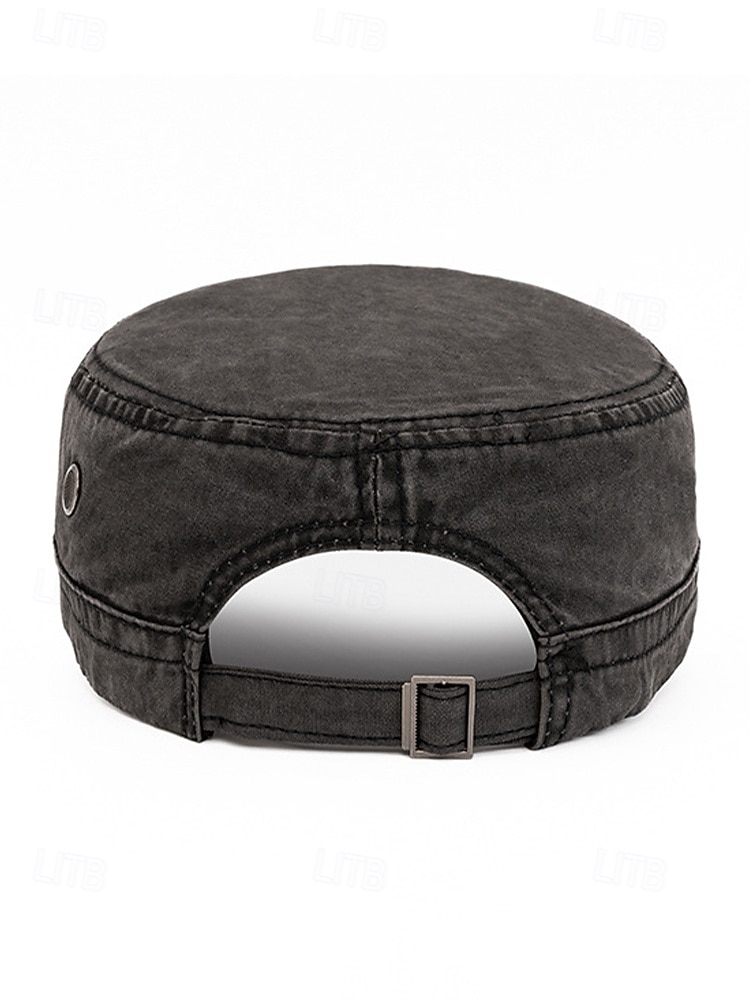 Miesten puuvillainen sotilaslippis, saatavilla useissa väreissä, täydellinen lomalle ja arkeen 2026 - $11.99 –P9