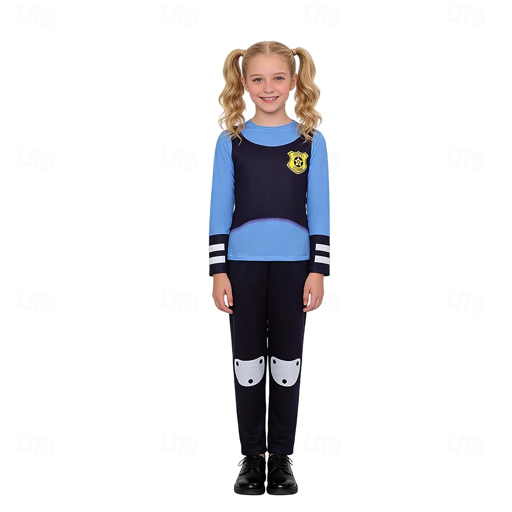 Märchen Tierdetektiv Hasenpolizei Outfits Themenparty-Kostüm Film Cosplay for Mädchen Kinder Karneval Kindertag Buchwoche Party 2026 - $27.99 –P2