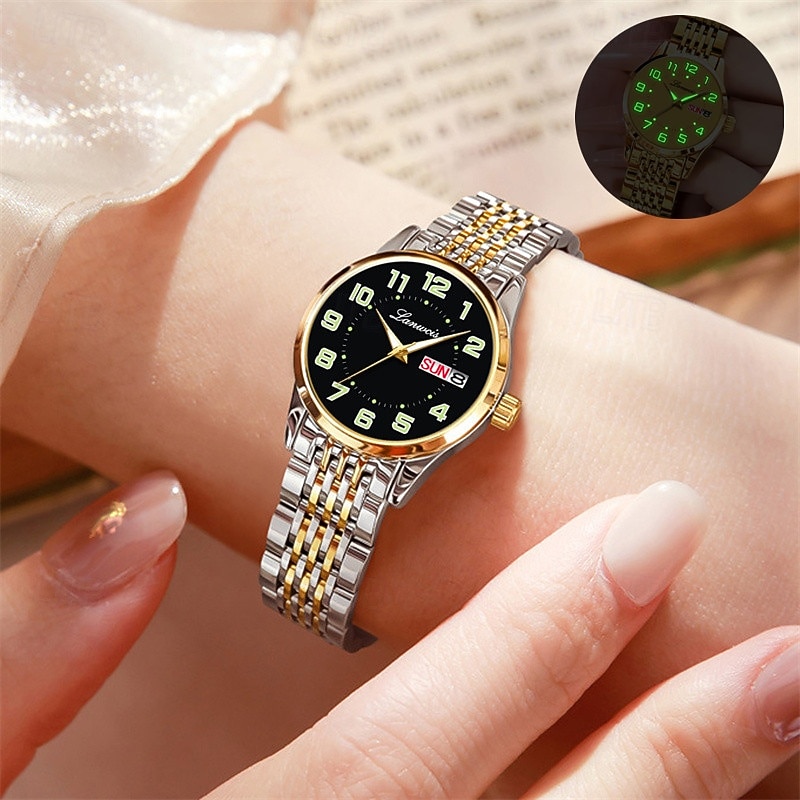 Relógio feminino digital com pulseira de aço inoxidável, calendário e indicador de semana, moderno e elegante para o dia a dia, viagens, uso noturno, ocasiões casuais, esportes e negócios. de 2026 por $19.99 –P11