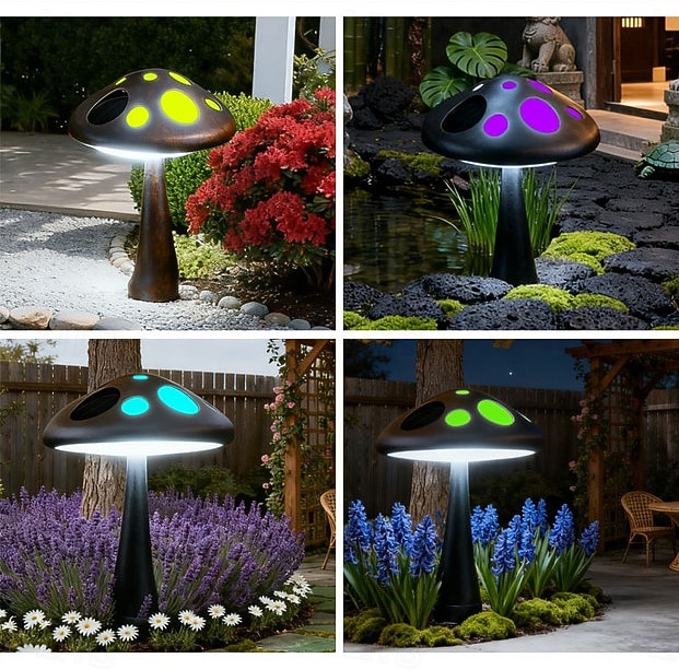 2 Pcs Outdoor Solar Mushroom Garden Stake Lights, Color-Changing LED, Decorative Pathway Light for Yard, Lawn, Garden, Park, Farm, Landscape, Atmosphere Lighting 2026 - $26.99 –P8
