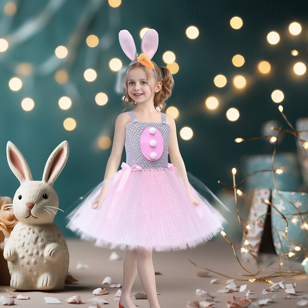 Tutu Túnica Animal Conejo conejo de Pascua Vestidos Gracioso Niños Chica Víspera de Todos los Santos Carnaval Semana Santa Carnaval Fiesta Disfrazarse 2026 - $26.99 –P3