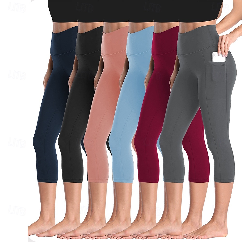 Damen Leggings Urlaub Mode Streetwear Wadenlang Hohe Taille Einfach Elastischer Bund Bequem Komfort Weich Hohe Elastizität Innen Yoga Dunkelgrau Wein Marinenblau Schwarz Frühling Herbst Lässiger 2026 - $16.99 –P2