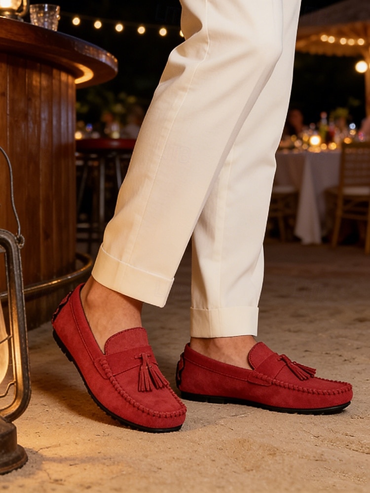 Mocassins rouges pour homme en similicuir, décontractés et confortables, parfaits pour les soirées en station balnéaire et les dîners en plein air. de 2026 ? $42.99 –P2
