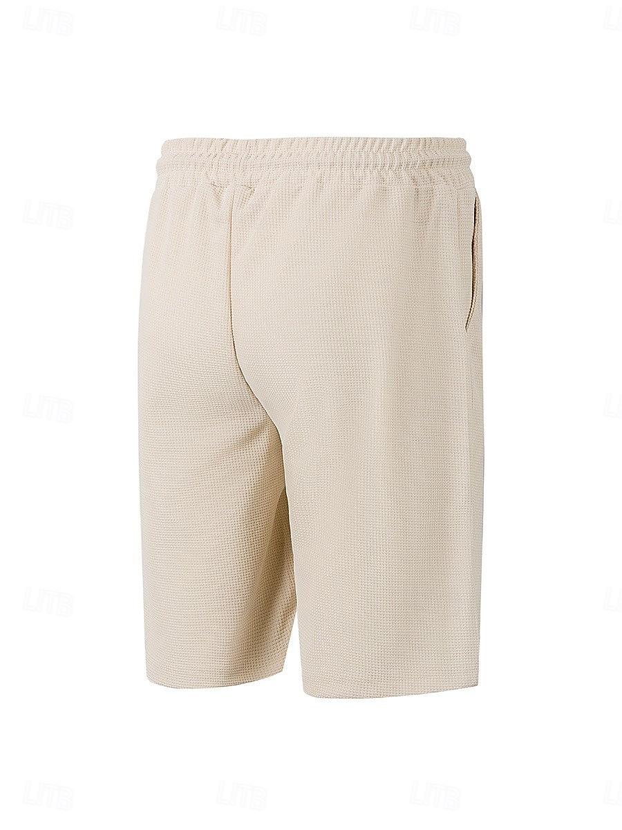 Homens Calções Waffle Calção Shorts de verão Shorts casuais Com Cordão Bolsos Cintura elástica Tecido Conforto Respirável Curto Ao ar livre Férias Verão Desporto Casual Vinho Micro-Elástica de 2026 por $18.99 –P4