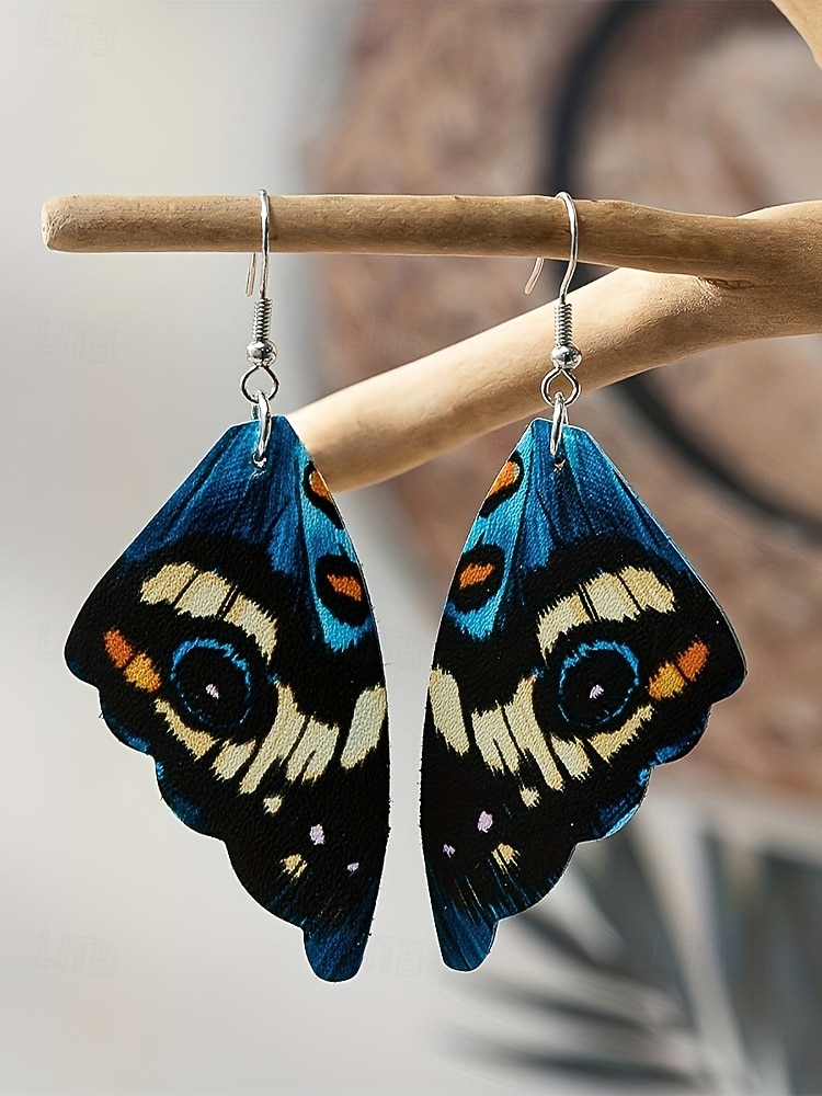 Naisten keinonahkaiset perhossiipikorvakorut – boheemit kevyet roikkuvat korut rantalomaan, arkeen ja juhla-asuihin 2026 - $7.99 –P7