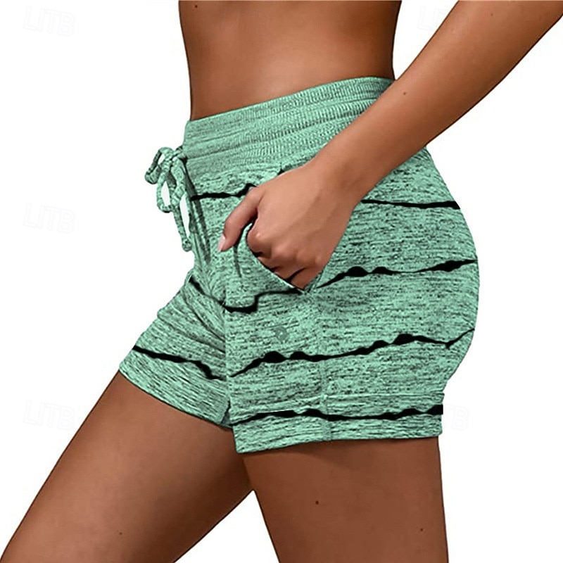 Damen Jogginghose Chinos Shorts Urlaub Mode Streetwear Kurz Hohe Taille Gestreift Elastischer Bund Drucken Bequem Komfort Weich Dehnbar Outdoor Urlaub Straße Blau Hellgrau Königliches Blau Purpur 2026 - $16.99 –P12