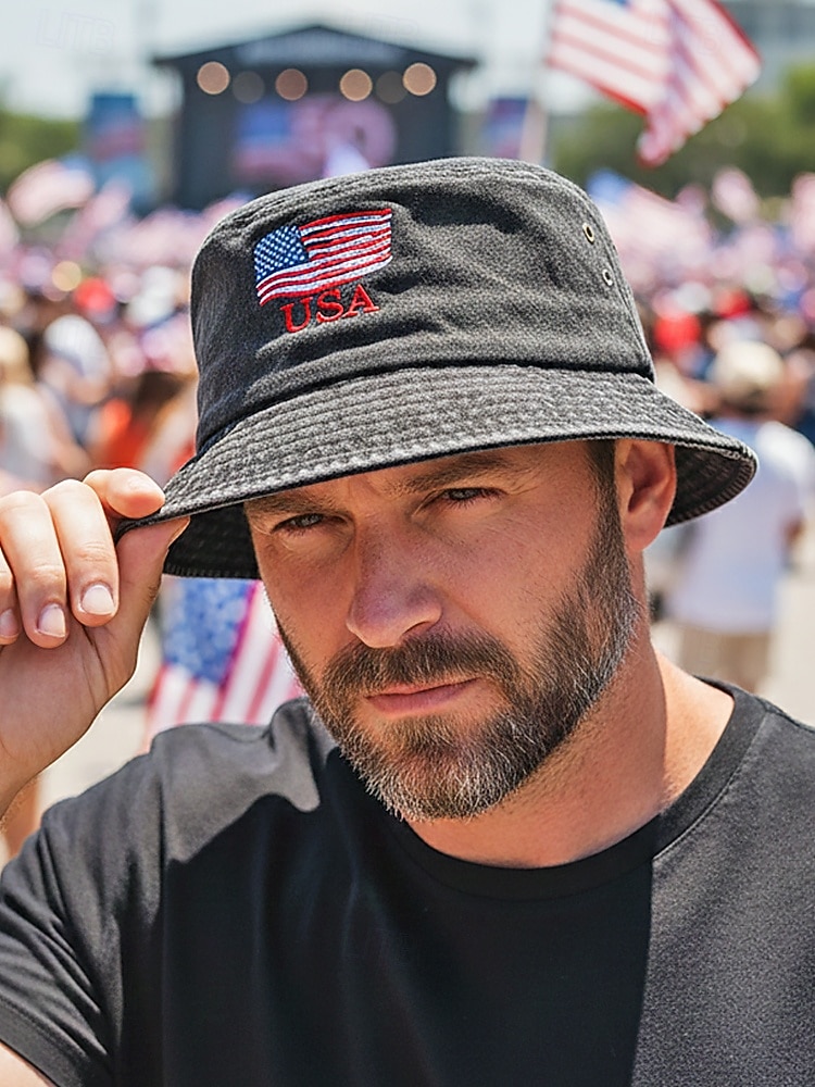 Cappello a secchiello in cotone maschile dell'anniversario dei 250 anni degli Stati Uniti ricamo con bandiera USA disponibile in più colori perfetto per il Giorno dell'Indipendenza gli Stati Uniti e del 2026 a $14.99 –P1