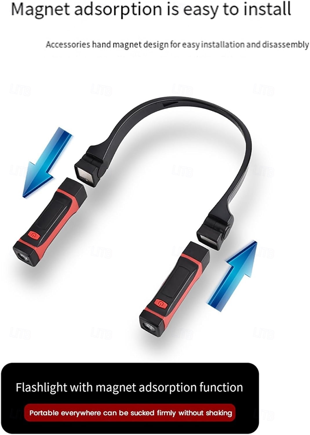 Pracovní světlo, odnímatelné, dobíjecí, LED pracovní světlo s magnetickou základnou, handsfree mechanické světlo, kolem krku 2026 - $35.99 –P4