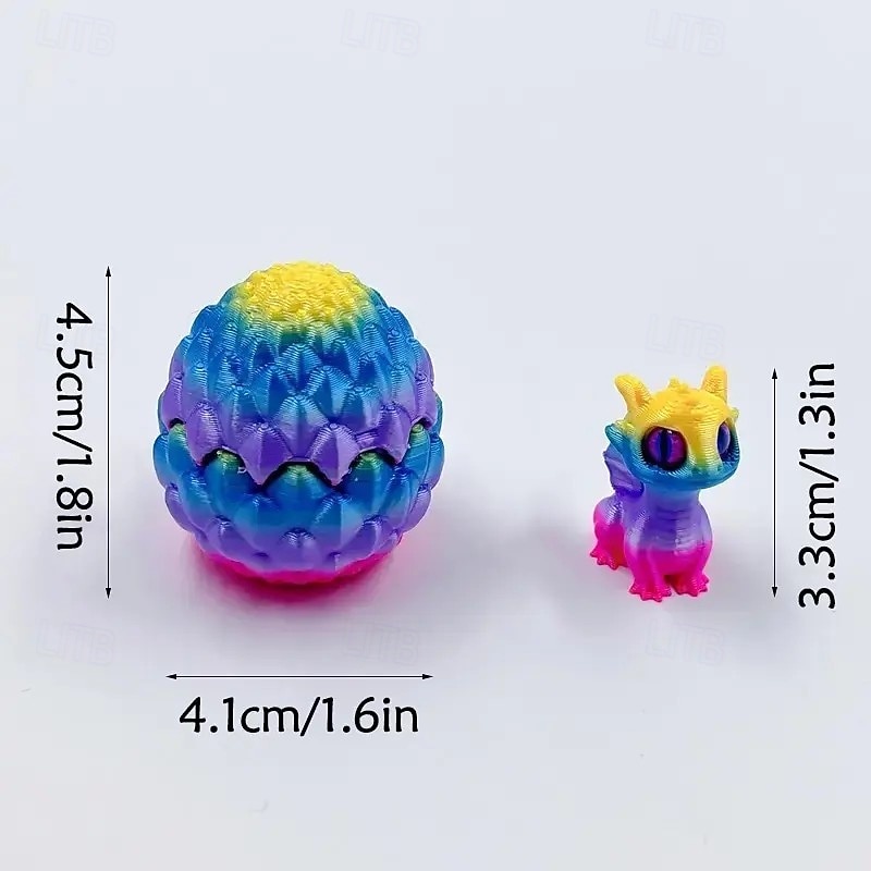 Set surpriză cu 10 mini ouă de dragon, dragon de cristal imprimat 3D cu gradient de culoare, figurine drăguțe de pui de dragon, jucării decorative pentru birou, set de cadouri de colecție pentru copii. 2026 - $24.99 –P4