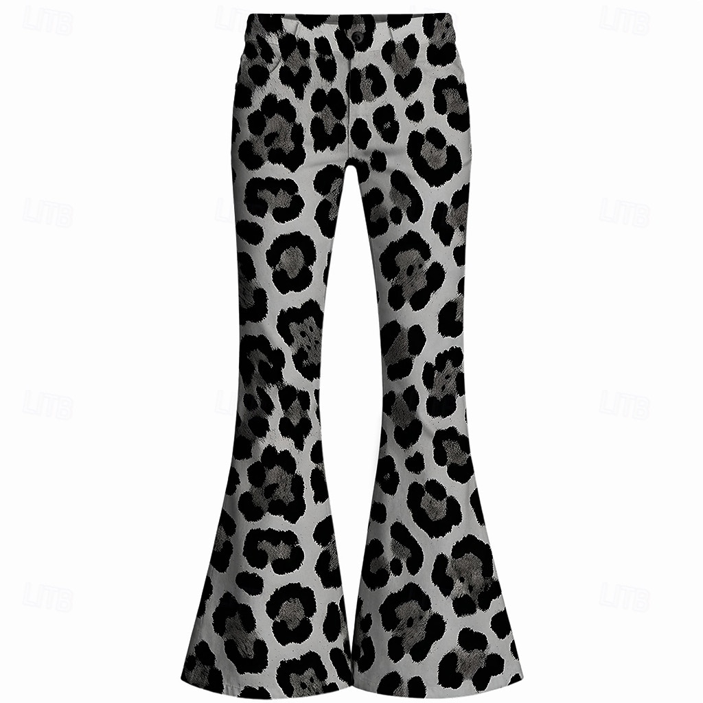 Retrò Vintage Boho Anni '70 Pantaloni Pantaloni a zampa d'elefante Hippie Disco Vita alta Leopardo Costume Per uomo Halloween Carnevale Festival Musicale Festa a tema retrò Adulti Pantaloni del 2026 a $35.99 –P1