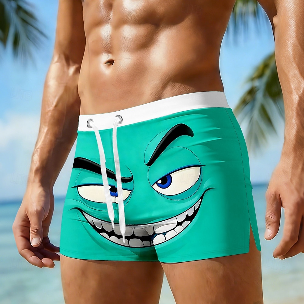Homme Illusion d'optique Drôle Visage Souriant Shorts de bain Shorts de Surf Caleçons de Bain Taille Moyenne Hawaïen Plage Fête Cordon de serrage avec doublure en mesh Taille Élastique Designer de 2026 ? $16.99 –P4