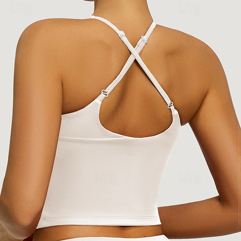 Femmes Soutien Moyen Débardeur Rembourré Brassières et Soutiens-gorge/Sport Mince Top Rembourré Salle de sport Exercice Course Léger Élastique Respirant Noir Blanche Rouge Couleur Unie de 2026 ? $16.49 –P2