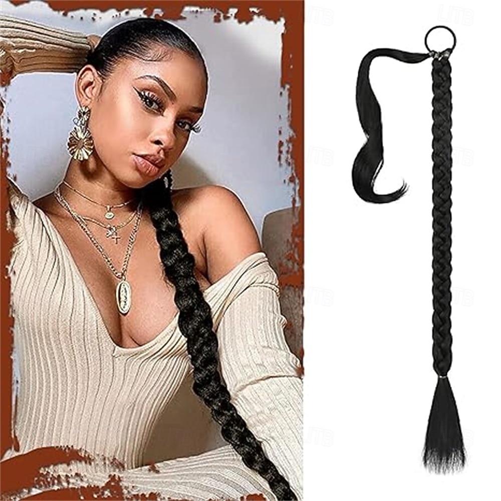 Extension per coda di cavallo lunga con elastico, lisce e avvolgenti, extension per capelli sintetici morbidi e soffici, per donne, da indossare tutti i giorni, 26 pollici, biondo chiaro, mix platino, del 2026 a $13.99 –P4