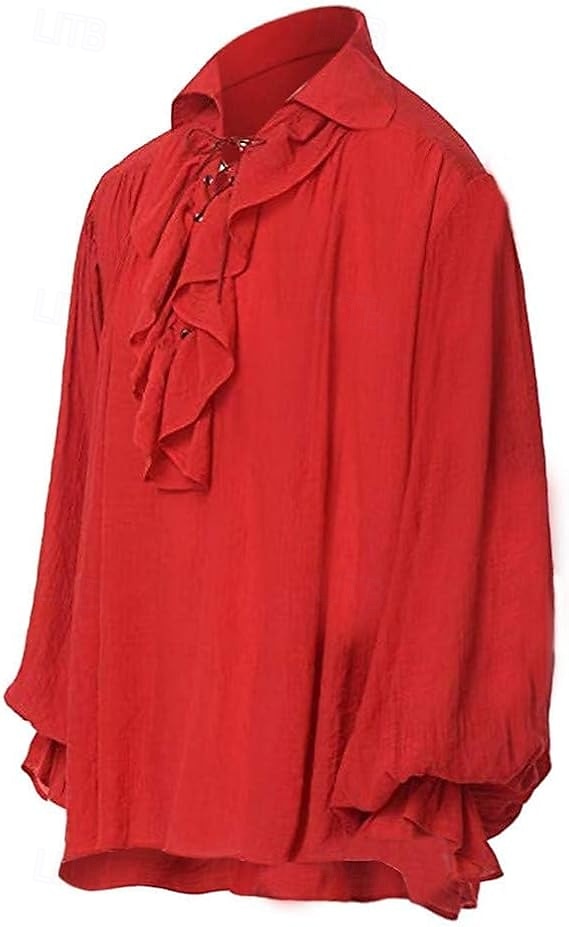 ימי הביניים רנסנס סטימפונק חולצה פיראט אביר ויקינג תחפושות בגדי ריקוד גברים פיראט האלווין (ליל כל הקדושים) קרנבל הצגה מסיבה\אירוע ערב LARP מבוגרים חולצה 2026 - $27.99 –P8