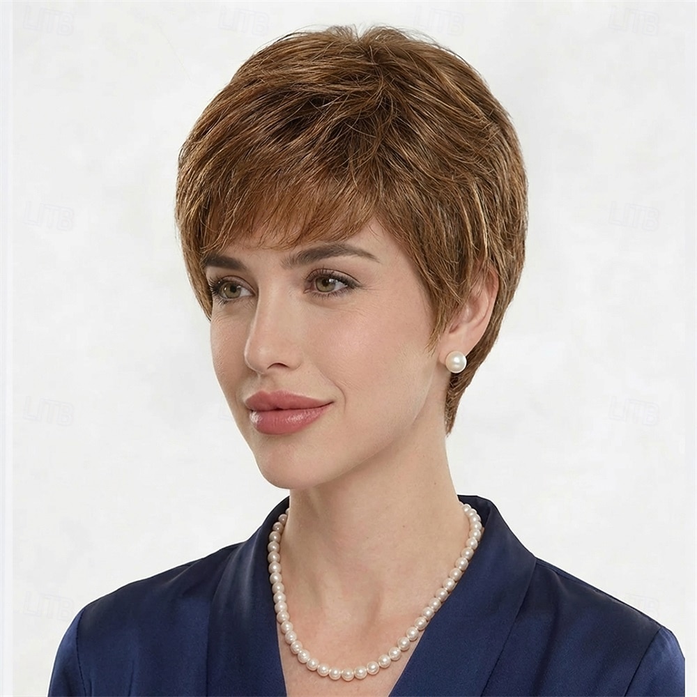 Peruca curta e elegante para mulheres - corte pixie loiro suave com camadas delicadas de 2026 por $32.99 –P3