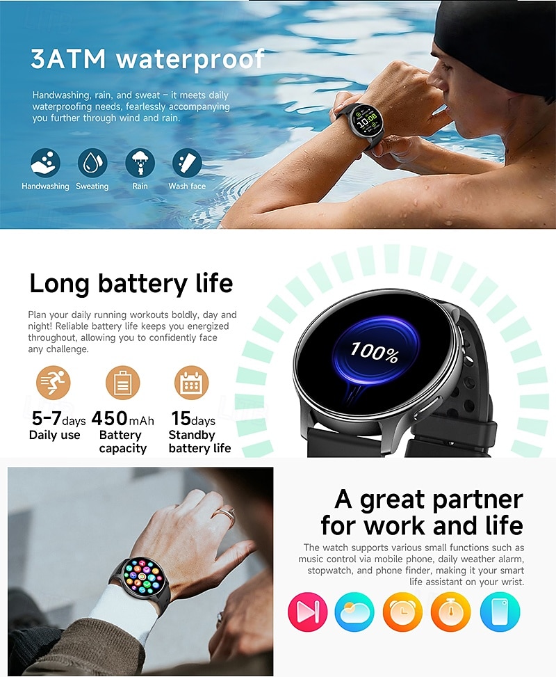 GPS Smart Watch with Wireless Calling, AMOLED Ultra HD Screen, Built-in Altimeter & Barometer, 100+ Sports Modes, Heart Rate Sleep Monitor, Outdoor Adventure Fitness Tracker for Men Women 2026 - $73.99 –P6