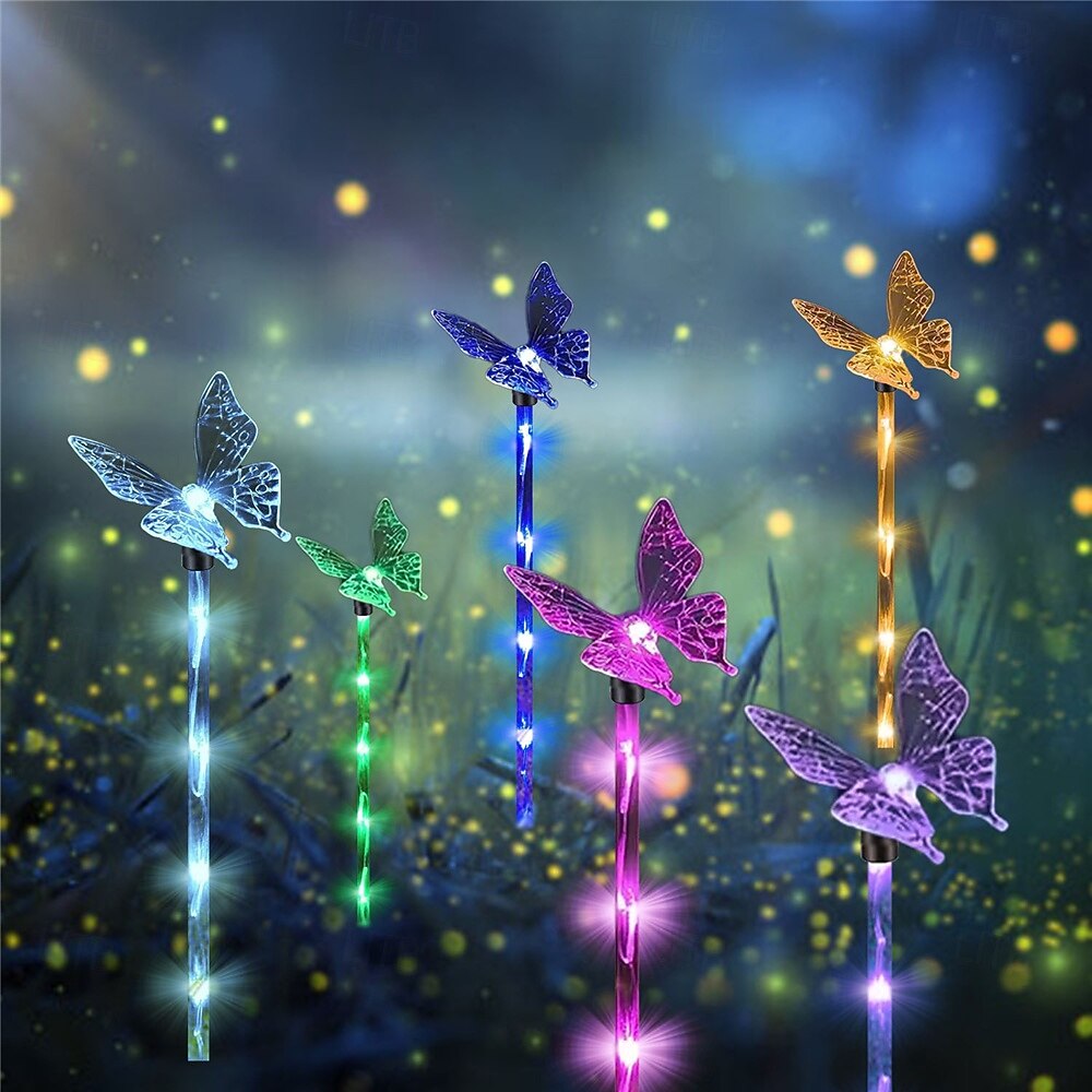 6 Head Solar Lights, Outdoor Butterfly Lights, Courtyard Garden Waterproof Decoration, Lawn Atmosphere Lights, Ip66 Waterproof, 1 Set 2026 - $26.99 –P5