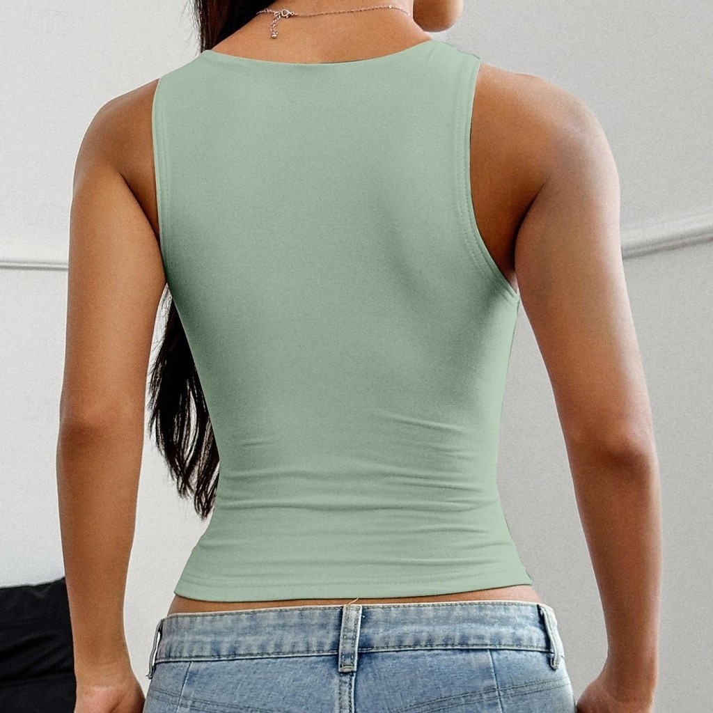 Dam Linne Slimfit topp Tunika Ensfärgat Elegant Stylish Varm Ärmlös remmar Crop Tops Dagligen Sport Utekväll Svart Vit Gul Rodnande Rosa Marinblå Sommar Vår 2026 - $19.99 –P10