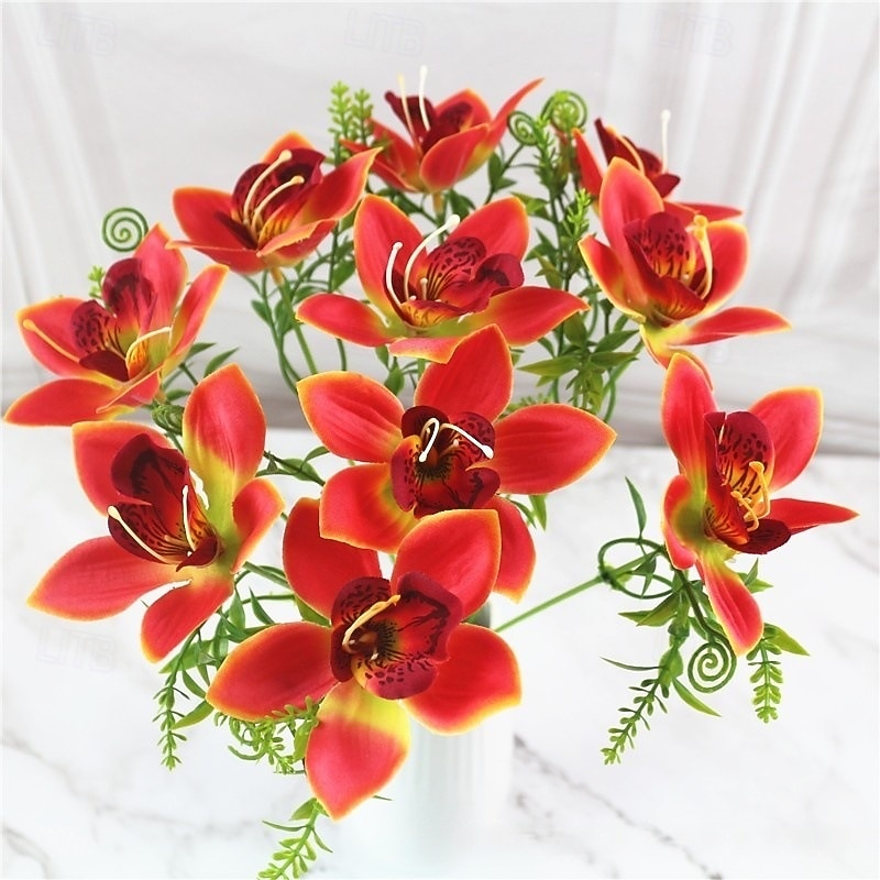 10 künstliche Phalaenopsis-Orchideen (kleine Cattleya-Blüten), verstellbare Stiele, realistische Blüten für Heim- und Eventdekoration, festliche Blumenarrangements und Außendekoration 2026 - $16.99 –P11