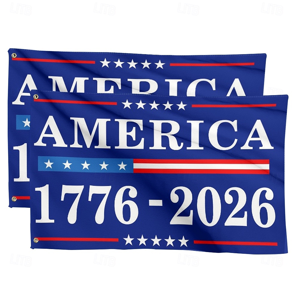 2 stuks Amerikaanse herdenkingsvlaggen voor het 250-jarig jubileum van Amerika, jaren van vrijheid, majestueus, patriottisch, 1776-2026, viering van het 250-jarig bestaan, 4 juli, onafhankelijkheid 2026 - $29.99 –P1