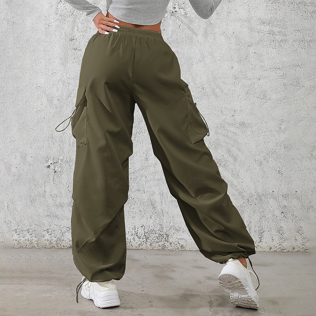 Per donna Pantaloni Cargo Pantaloni Pantaloni da Lavoro Pantaloni Estivi Vacanza Moda Casual Quotidiano Lunghezza intera Misura del girovita medio Semplice Coulisse Tasca Elastico in vita Comodit del 2026 a $34.99 –P3