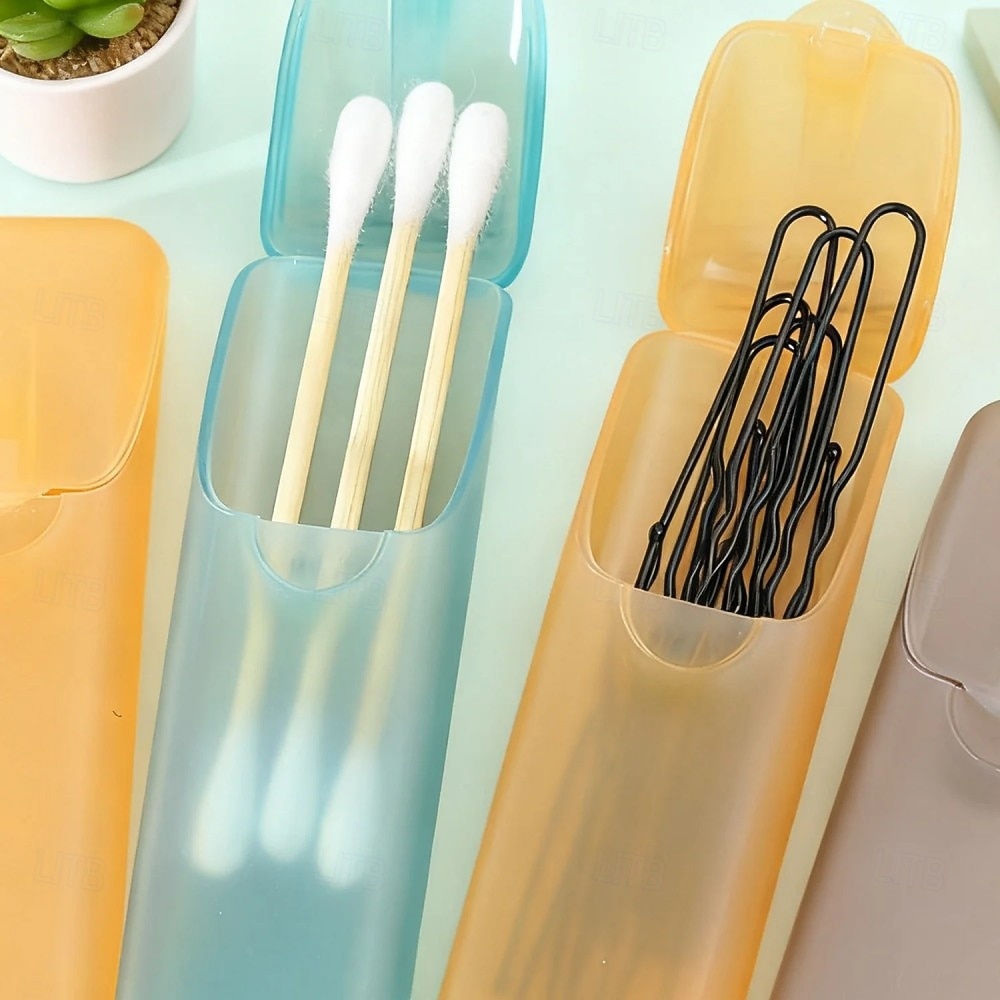 4/6 ks přenosných úložných krabiček (náhodná barva), organizér na malé díly, cestovní párátka, dentální nit, přihrádky na pilulky a šperky, pouzdra na jehly s vatovými tyčinkami, domácí cestovní 2026 - $9.99 –P11