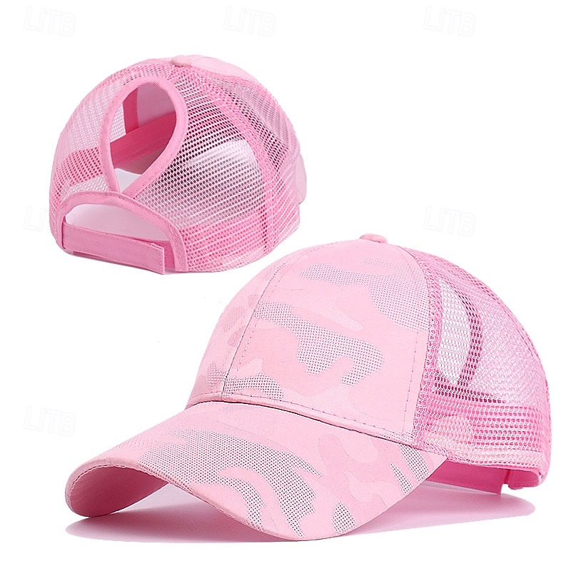 Baseball Cap Running Cap Sun Hat Women's Cap Running Cap Patchwork Camo / Camouflage Sun Protection Windproof Heat Dissipation for Tennis Baseball Running Summer Spring Black White Pink 2026 - $9.49 –P5