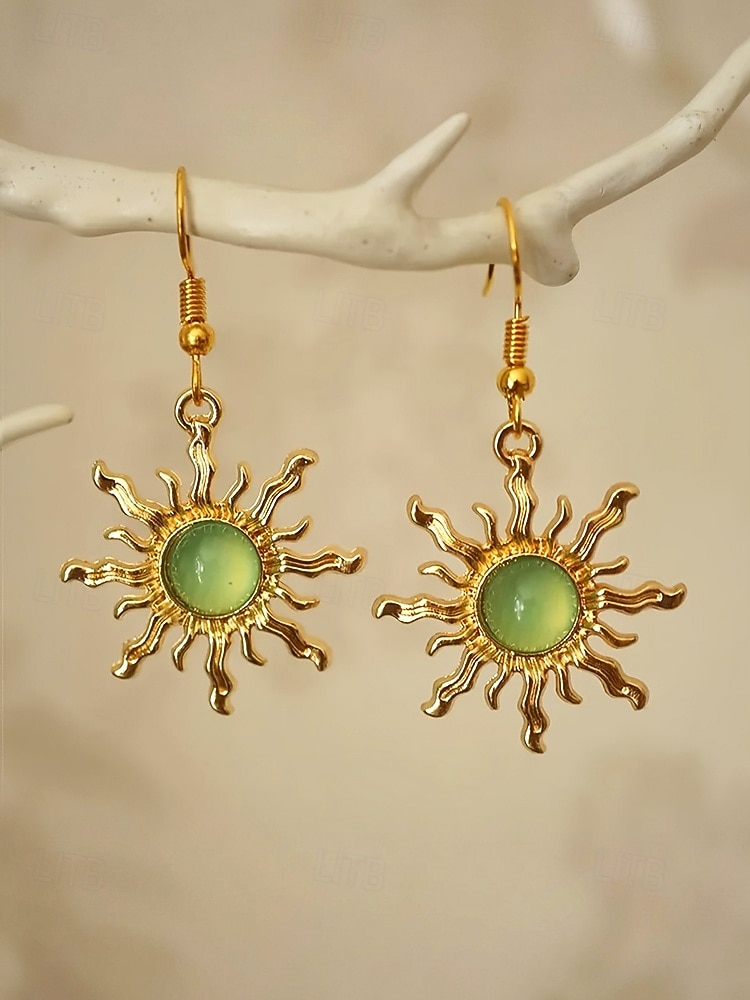 Bohemiska örhängen med solhänge för kvinnor – legeringsmaterial, flera färgalternativ, perfekta för vardagskläder och strandsemesterstil 2026 - $7.99 –P6