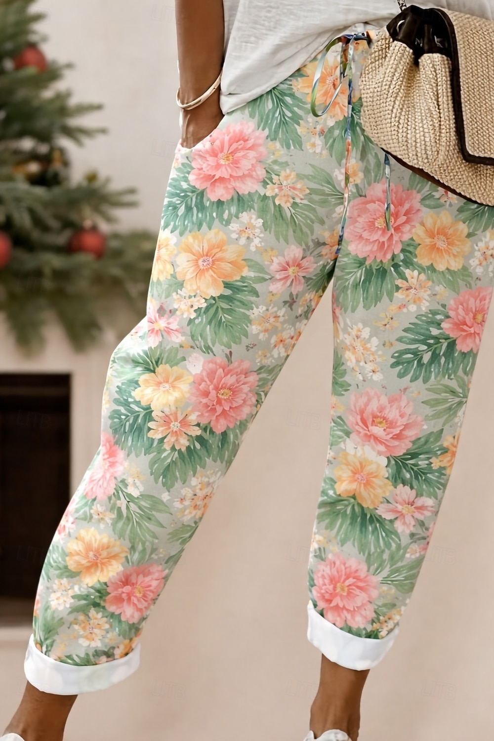 Γυναικεία Πλατύ παντελόνι ανάπαυσης Ίσια Διακοπές Καθημερινό Πλήρες μήκος Φυσικό Φλοράλ Γραφική Τσέπη Εκτύπωση Στάμπα Άνετα Άνεση Άνετο Μικροελαστικό Διακοπές Δρόμος Αιτιώδης συνάφεια 2026 - $44.99 –P3