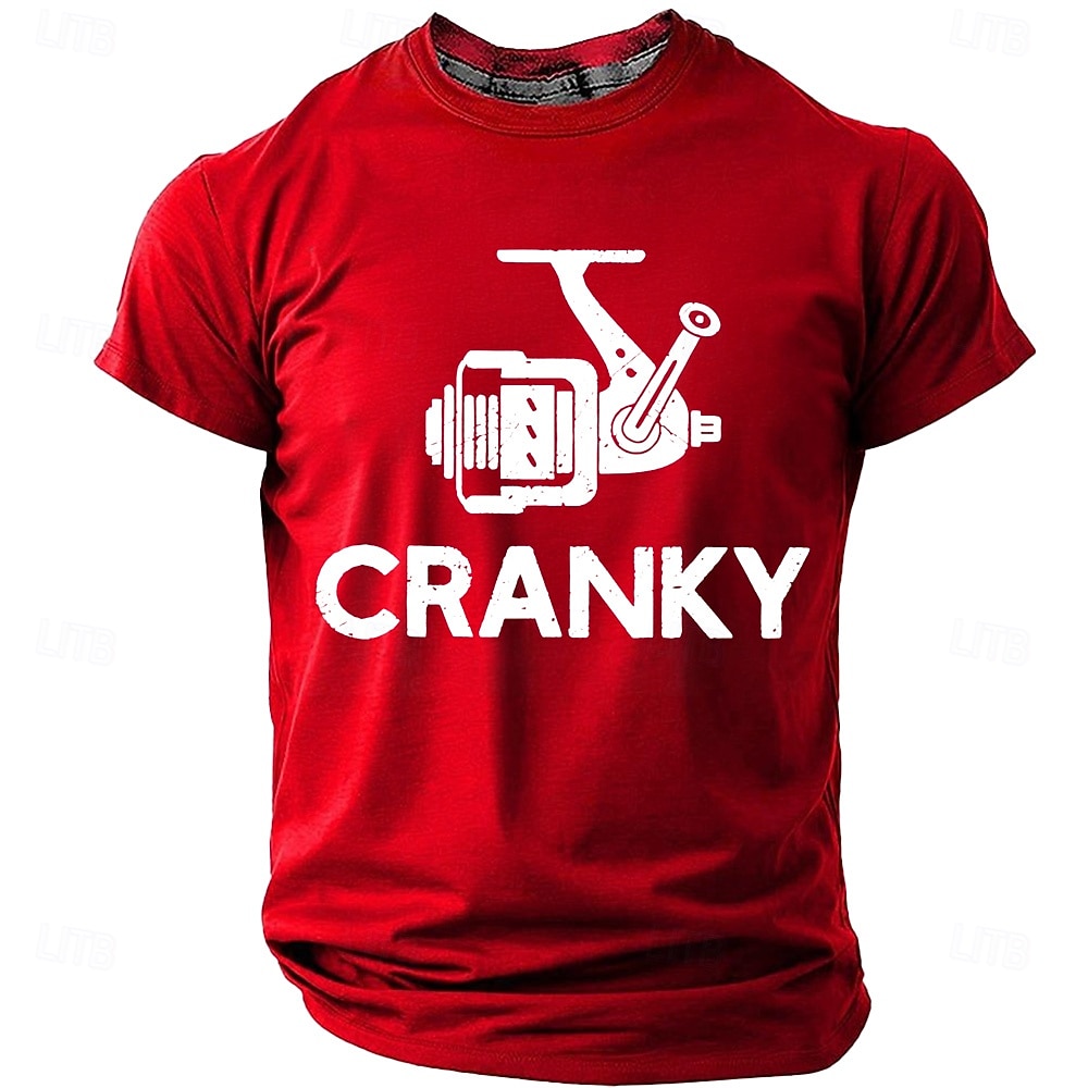 Men's Cranky Fishing Reel Spinning Reel Funny Humorous Pun Fisherman Gift T Shirt Graphic Regular Fit Outdoor Fishing Trip Designer Clothing Apparel S M L XL XXL XXXL 2026 - $22.99 –P1