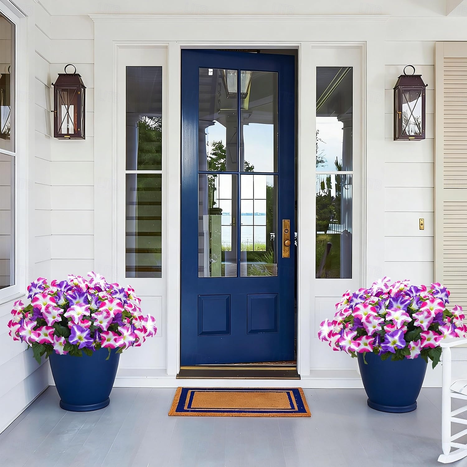 4 Bundles Spring Artificial Morning Glory Flowers for Outdoors, UV Resistant Fake Look Real Faux Silk Plants for Front Door Garden Porch Planter 2026 - $27.99 –P7