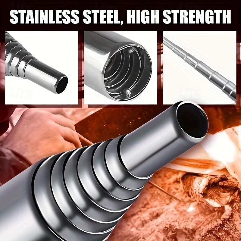 2 stuks roestvrijstalen vuurblaaspijpen, uitschuifbare vuurblaasstokken voor kamperen, wandelen en reizen in de buitenlucht 2026 - $13.49 –P3