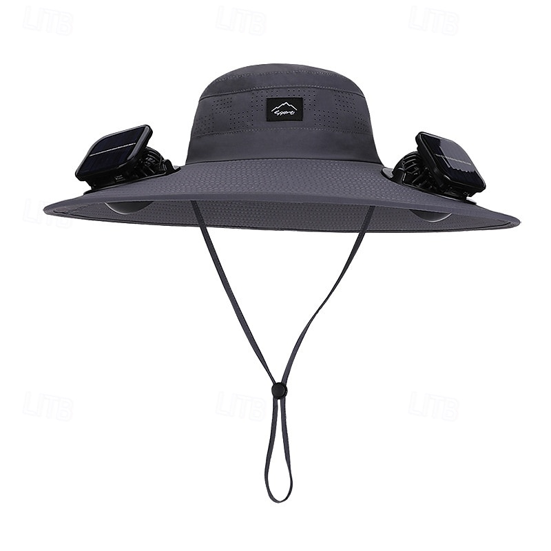 2026 New Solar-Powered Outdoor Sun Hat with Dual Fans, Digital Battery Display, Wide Brim, Lightweight Breathable Cap for Hiking, Fishing, Camping, Travel, Beach, Summer 2026 - $35.99 –P4