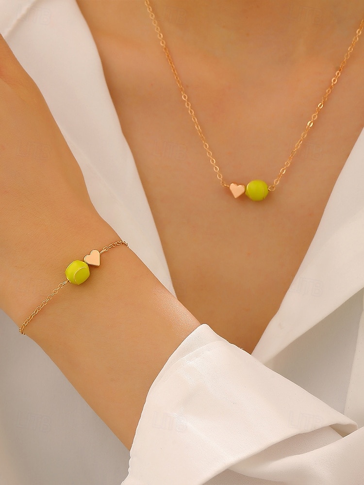 Women's Soccer Ball Pendant Necklace Bracelet Set Alloy Fan Jewelry in Multiple Ball Styles for Soccer Matches, Sports Fans, Casual Daily Wear & Travel Vacation 2026 - $9.99 –P19