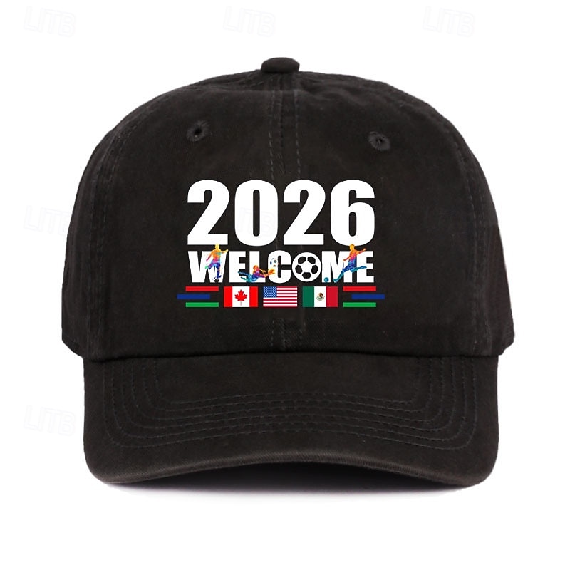 2026年 サッカーワールドカップ メキシコ アメリカ カナダ 2026 ベースボールキャップ、サッカーグラフィックレタープリントハット（男女兼用）、調節可能なアウトドアスポーツキャップ、カジュアルサンハット  コレクション – $16.99 –P2