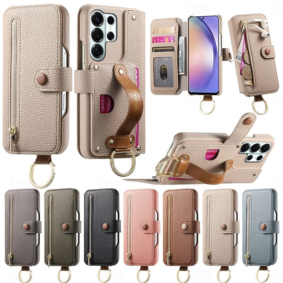teléfono Funda Para Samsung galaxia S26 S26 Plus S26 Ultra Tarjetas billetera Gire la tapa Cremallera con correa de muñeca Caballete Retro TPU Cuero de PU 2026 - $18.99 –P1