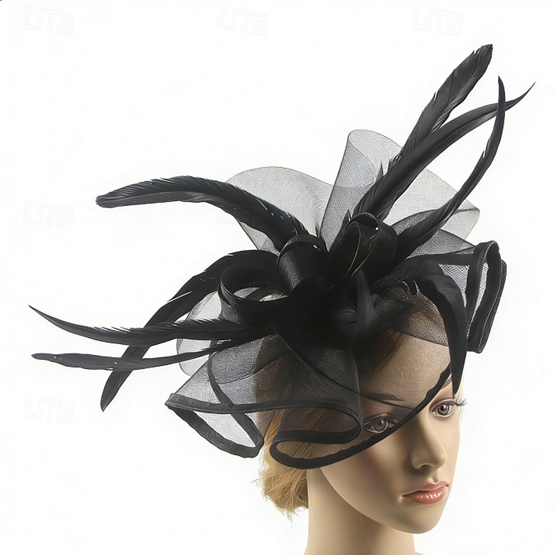 fascinators Veer Netto Bruiloft Verjaardag Elegant Vintage leuke Style Met Veer Tule Helm Hoofddeksels 2026 - $17.49 –P6