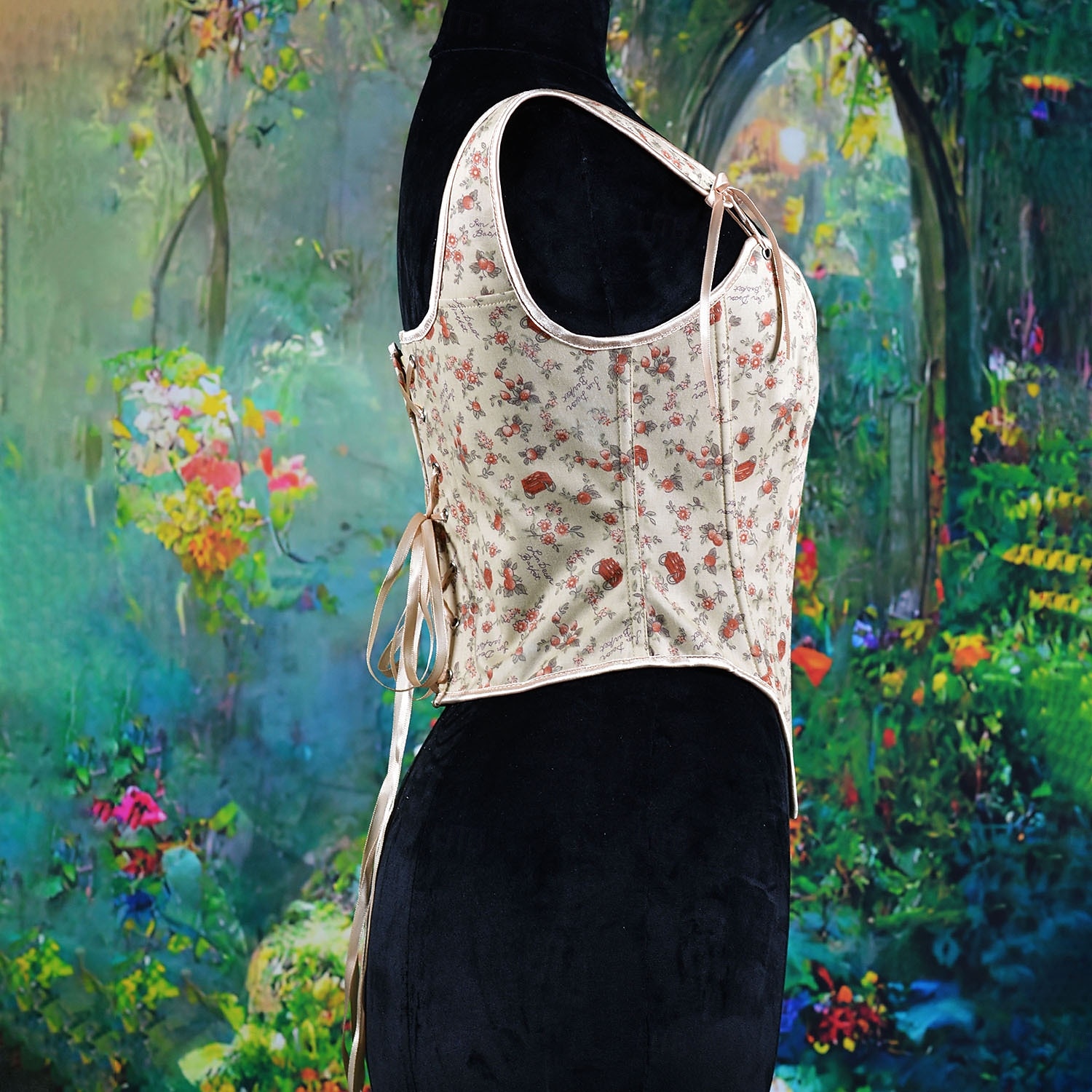 Kostymer i middelalderstil Renessanse Cottagecore Korsett Bodice Viking Bonde Blondér Blomstret Kostyme Dame Keltisk fantasi Halloween Karneval Ytelse LARP Ren Faire Voksne Korsett 2026 - $38.99 –P16