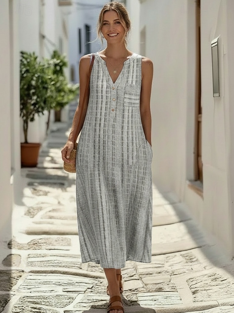 Γυναικεία Μίντι φόρεμα Φορέματα με λινή αίσθηση Λινό από ψεύτικο βαμβάκι Φόρεμα ριχτό Φόρεμα για τον ήλιο Ενεργό Μοντέρνα Καθημερινά ΕΞΩΤΕΡΙΚΟΥ ΧΩΡΟΥ Σαββατοκύριακο Χαλαρή Εφαρμογή Καρό Αμάνικο 2026 - $18.49 –P1