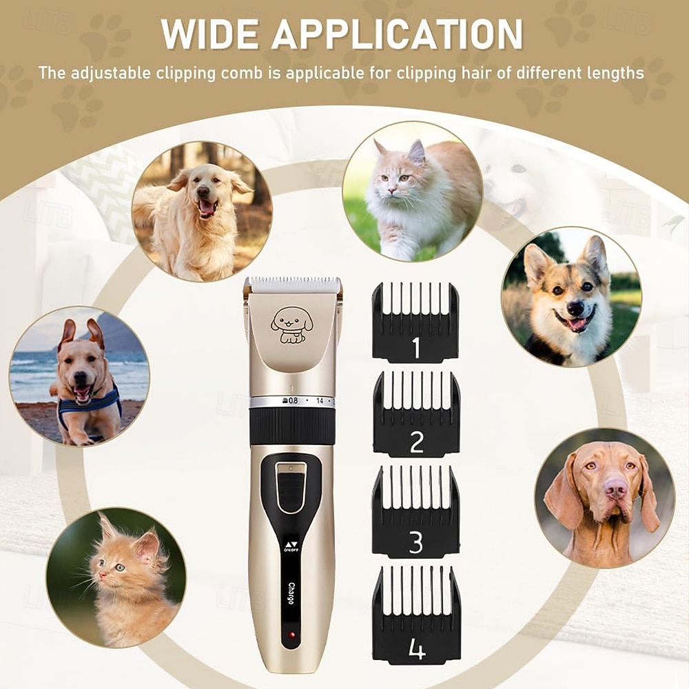 Dog Grooming Clippers - Low Noise Rechargeable Electric Cat Shaver Shears for All Pets, Dog Trimmer with 4 Guard Combs 2026 - $21.99 –P5